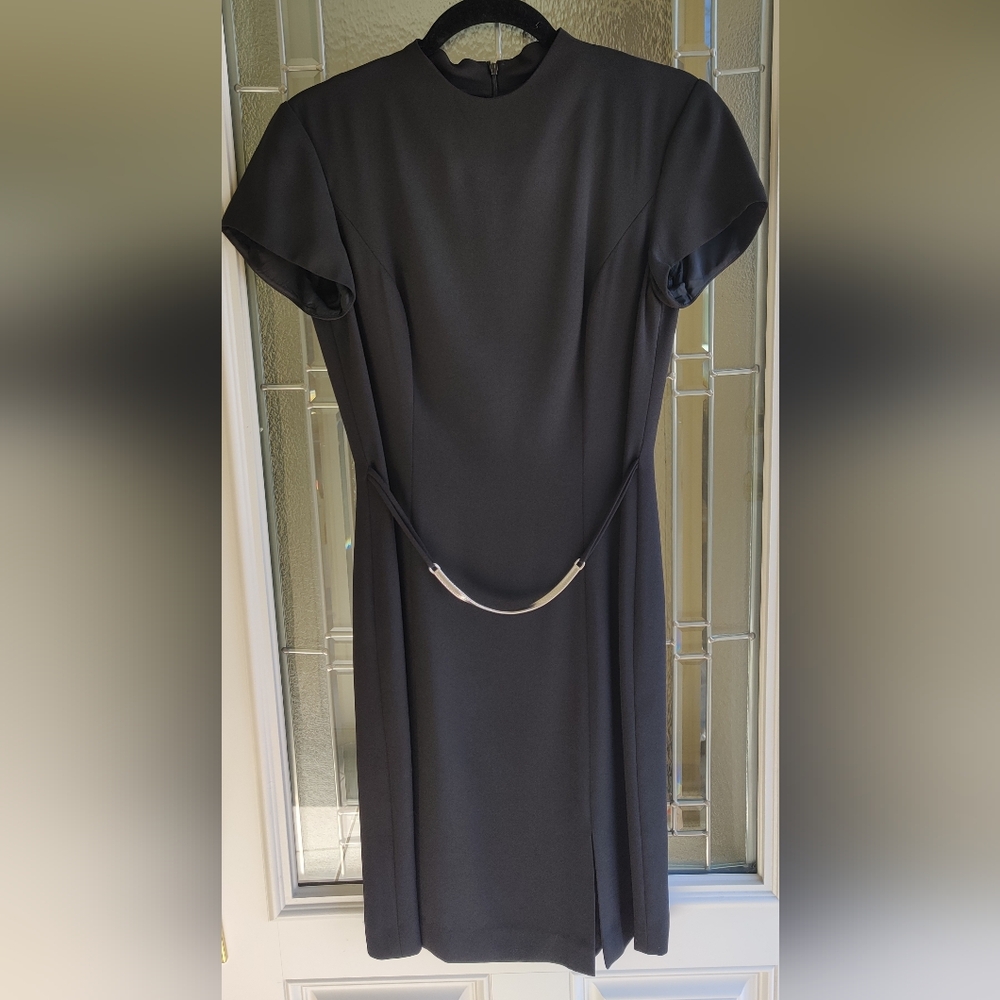 Chic Black Midi Women's Dress David Warren Size 6 - Picture 5 of 10